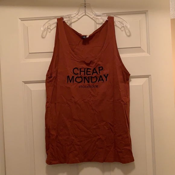 Cheap Monday burnt orange tank top. Size medium - Picture 2 of 3